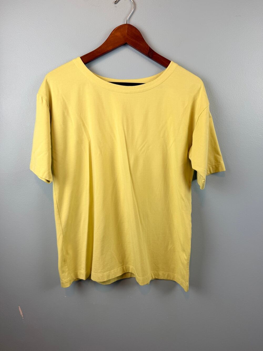 J.Jill Luxe Supima Cotton Elbow Sleeve Tee Chartruese Green Solid Small